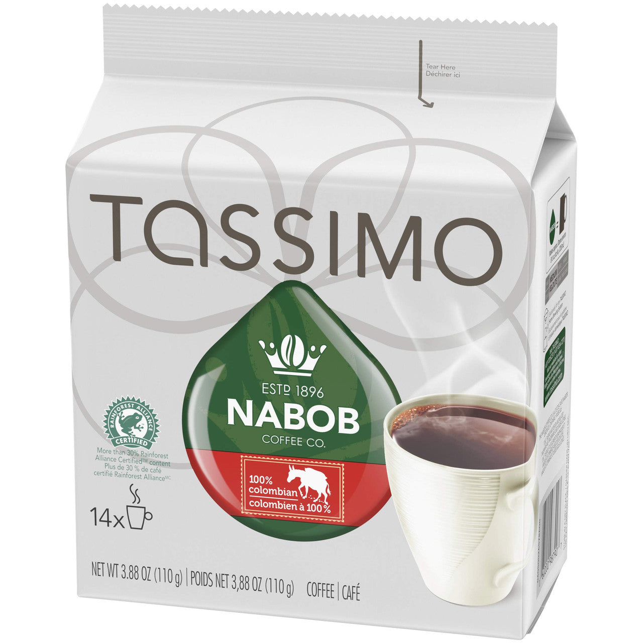 Tassimo Nabob 100% Colombian Coffee 14 T Discs (110g / 3.8oz)